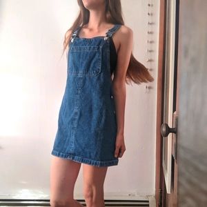 Topshop denim overall dress